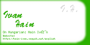 ivan hain business card